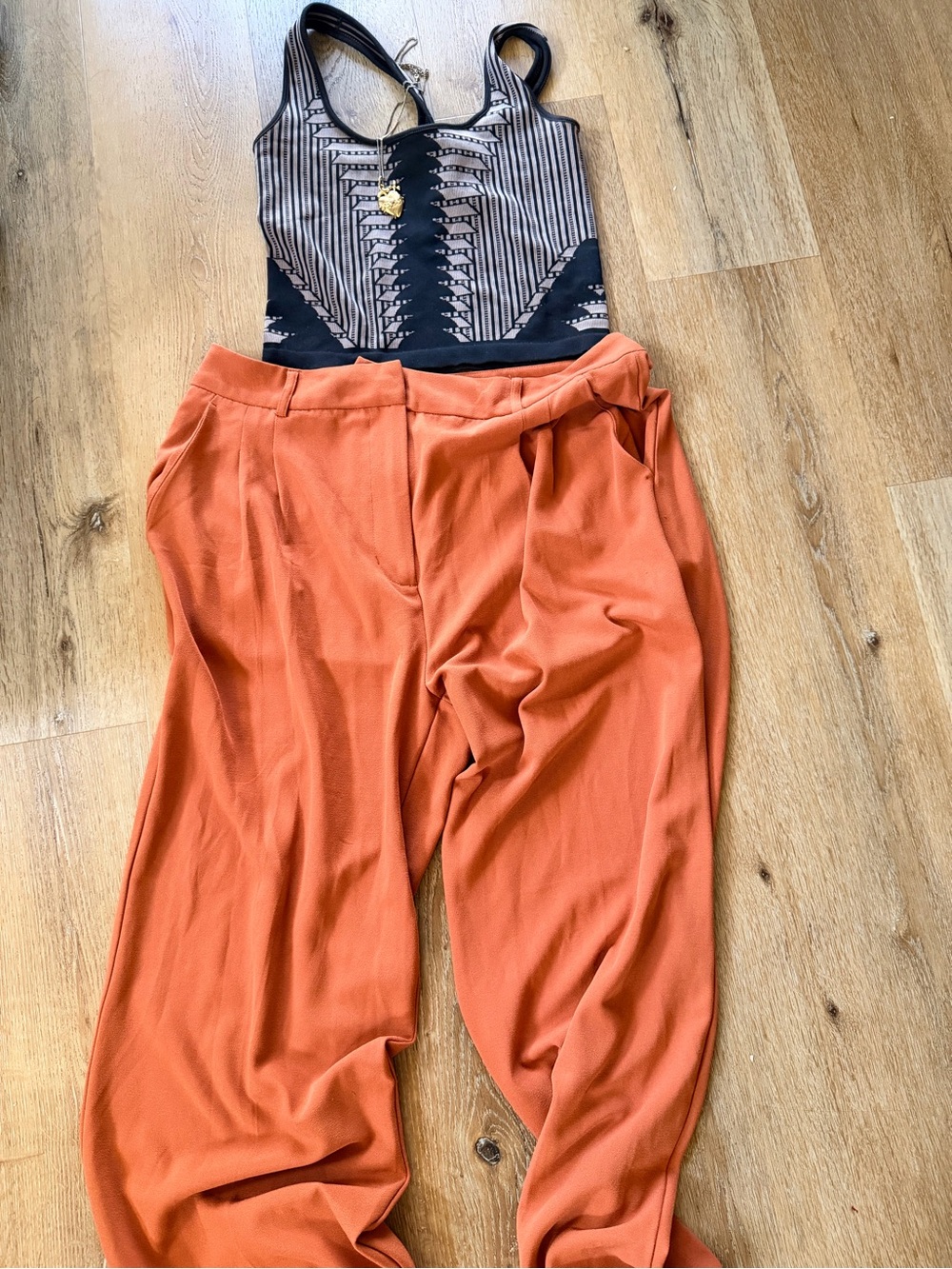 Shinestar Burnt Orange Wide-Leg Trousers